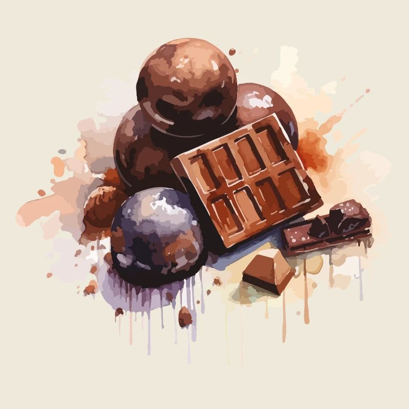 Schokolade Aquarellkunst 