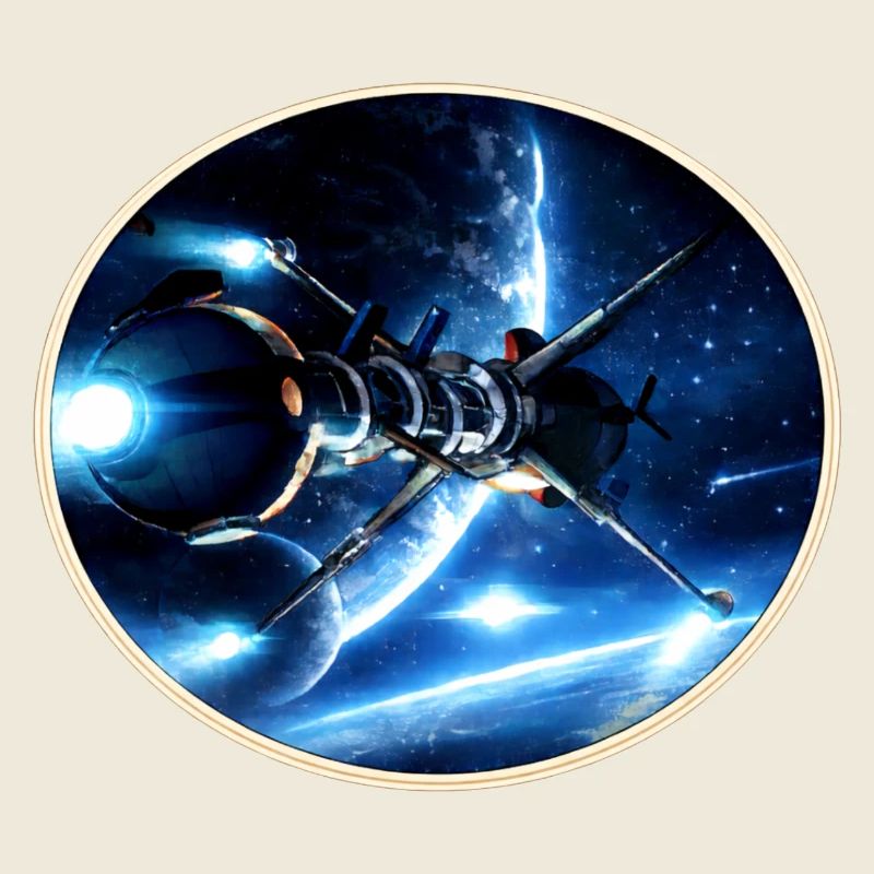 The Comet - Retro Space Emblem – 8-Bit Starship