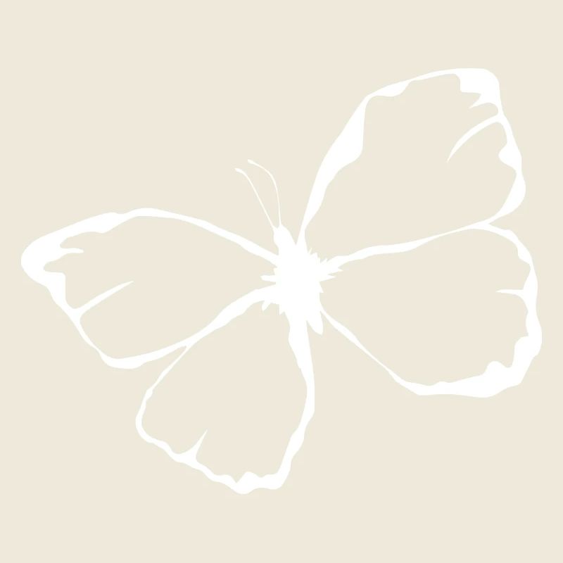 Papillon illustré blanc