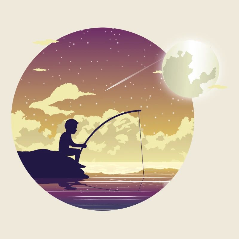 Moonlight fisherman