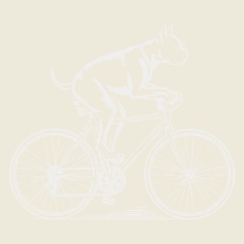Boxer Dog Driving Bicycle