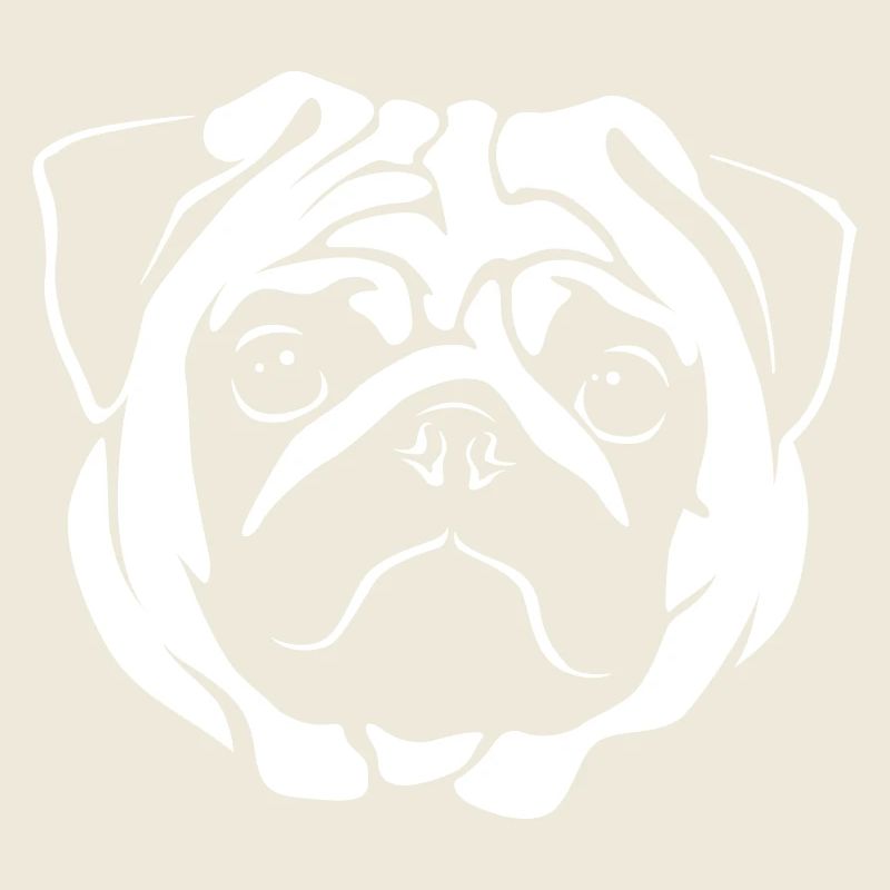 Mops Portrait - Negative Stil