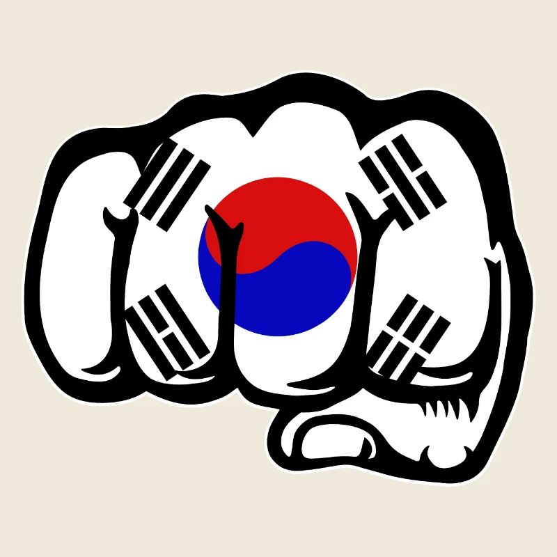 Südkorea Flagge Hand Faust