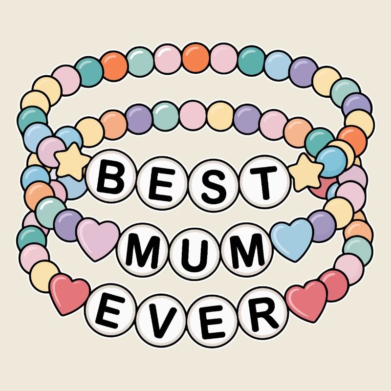 Beste Mama Ever - Perlenkette für Muttertag