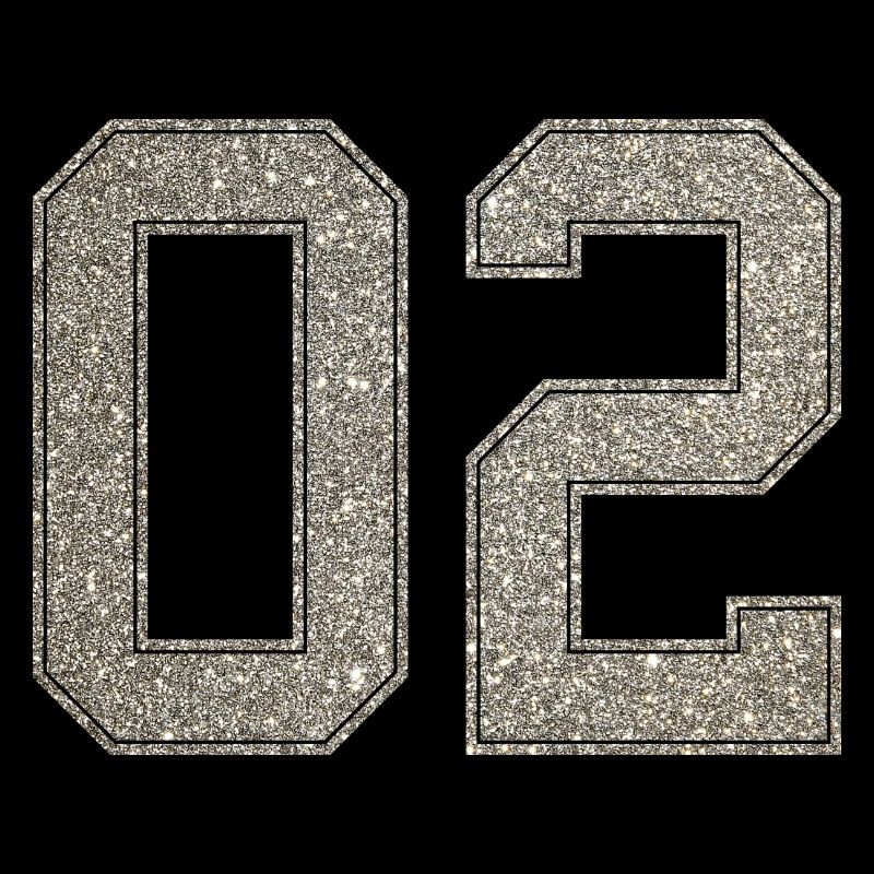 Number 02 back number 2 Two jersey number