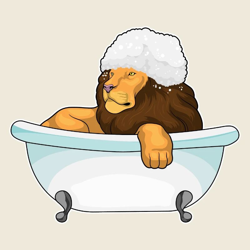 Lion Bathing Bathtub