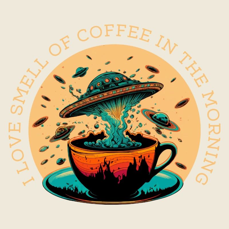 Ich liebe den Geruch Von Kaffee Am Morgen