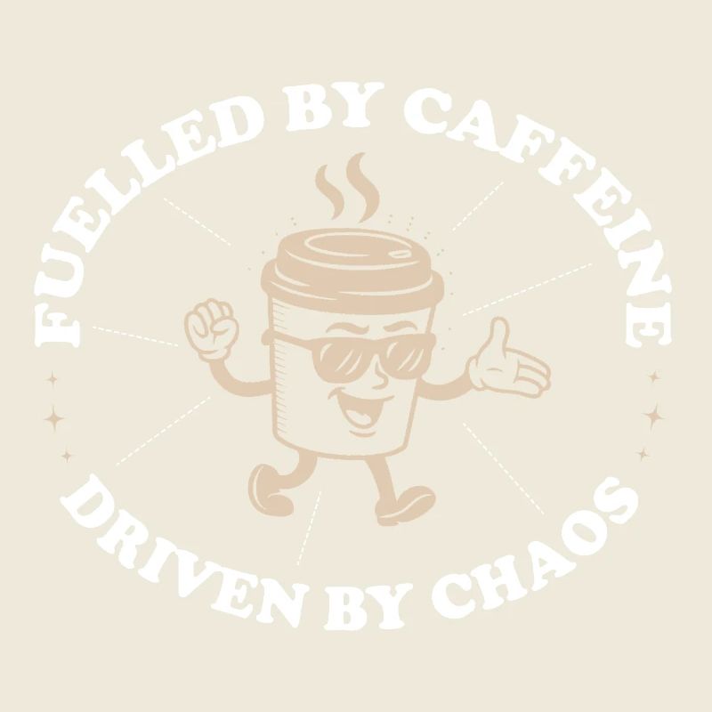 Alimenté par la caféine – Chaos Lover Coffee Saying