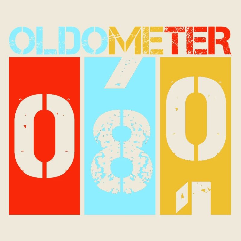 Oldometer 80 Turning 80 Retro Birthday Milestone
