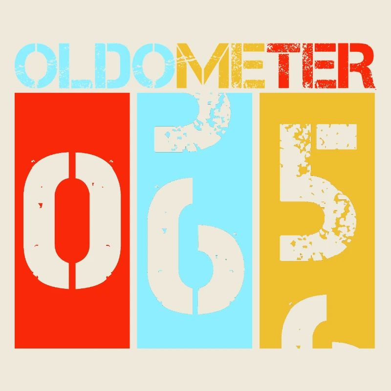 Oldometer 65. Geburtstag Retro Tacho Kunst