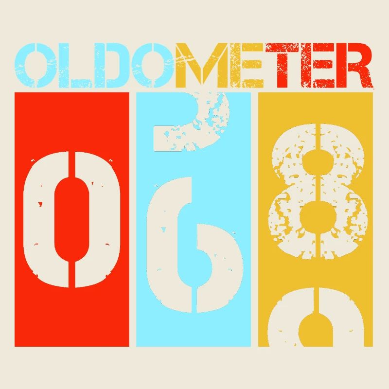 Oldometer 68 Retro 69th Birthday Milestone
