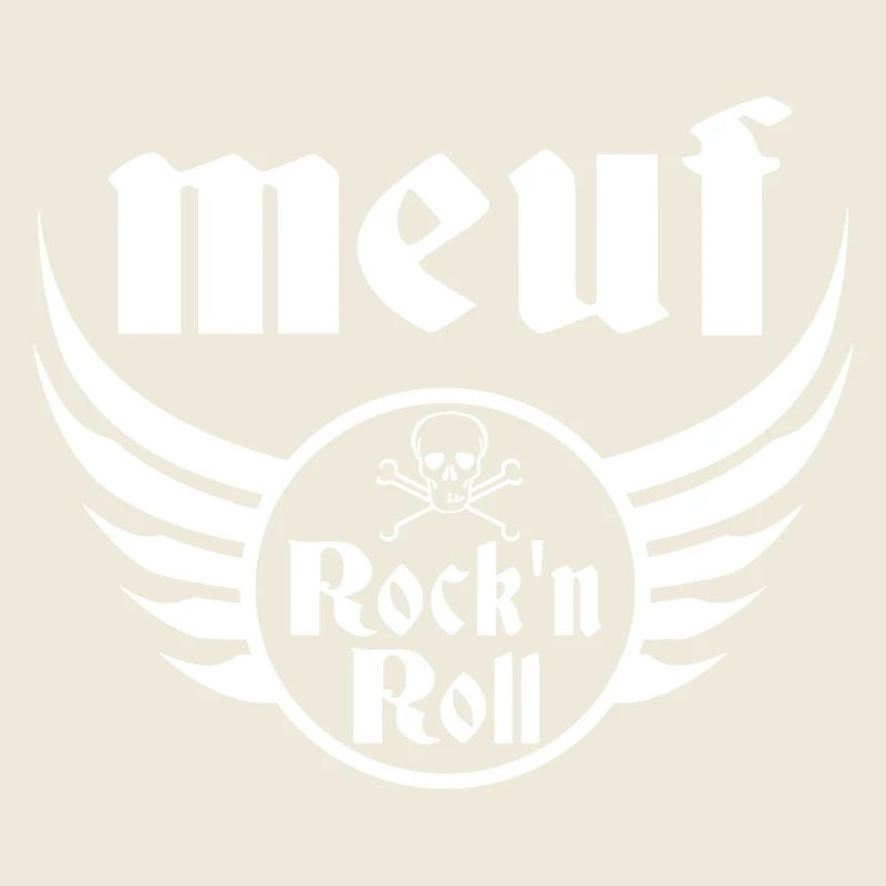 Girl Rock and Roll Skull Wings White