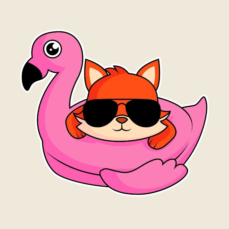 Fuchs im Flamingo - Design