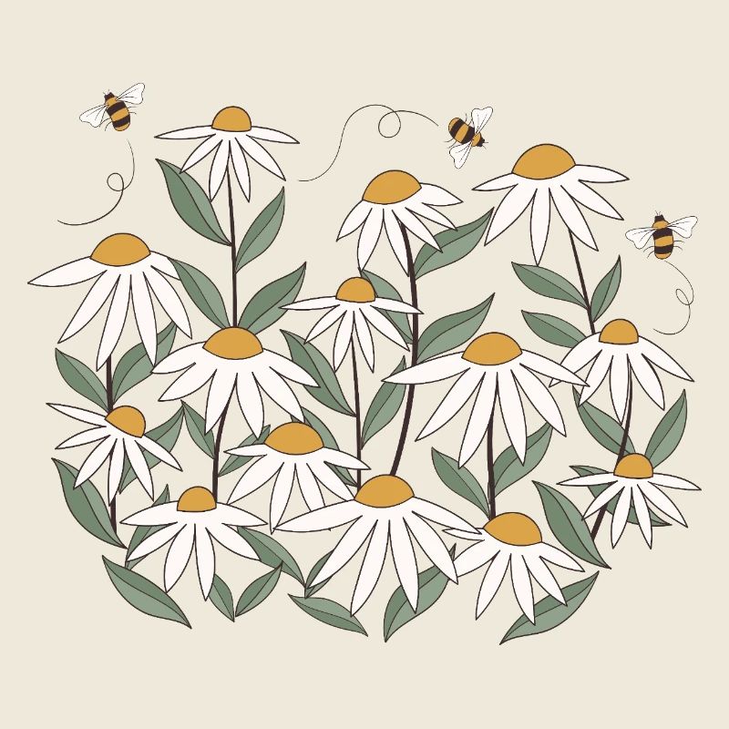 Wildblume mit Bienen