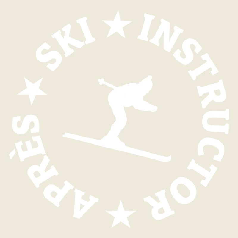 Après-Ski Instructor (Weiß) Skifahrer Skilehrer