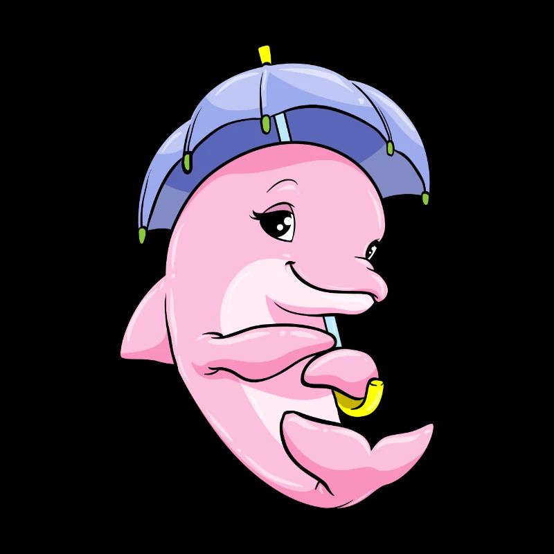 Delfin mit Regenschirm