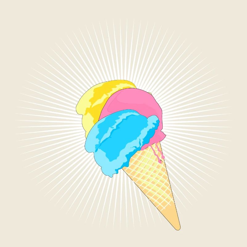 Eis Eistüte Eiskrem Softeis Waffel Strahlen