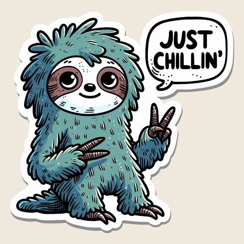 Just Chillin Faultier Sticker