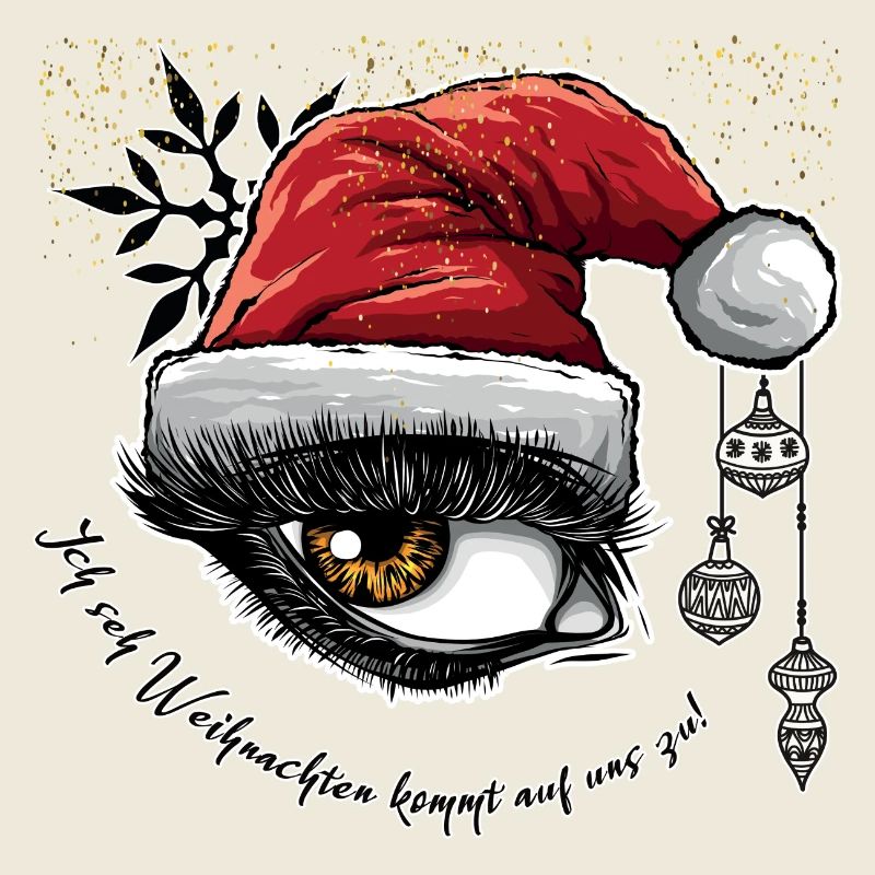 Weihnachtsauge im Graffiti-Stil mit Hut