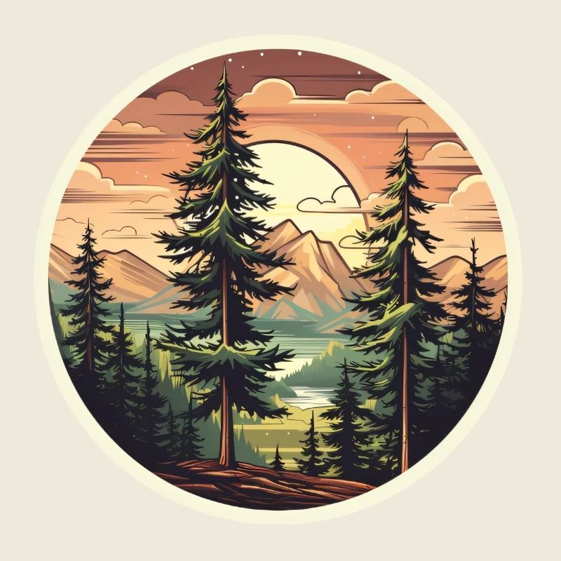 Fir tree in the sunset – Natur Design