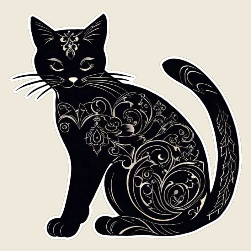 Mystische schwarze Katze