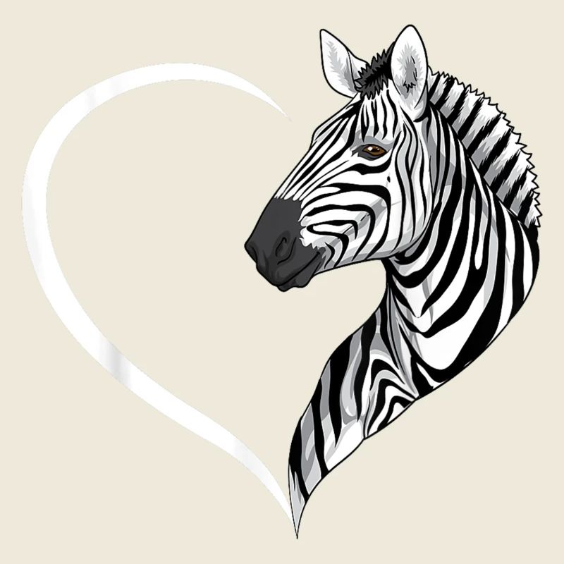 Zebra Heart Silhouette