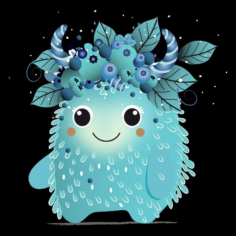 Niedliches Blaubeer-Monster – Fruchtig und verspie