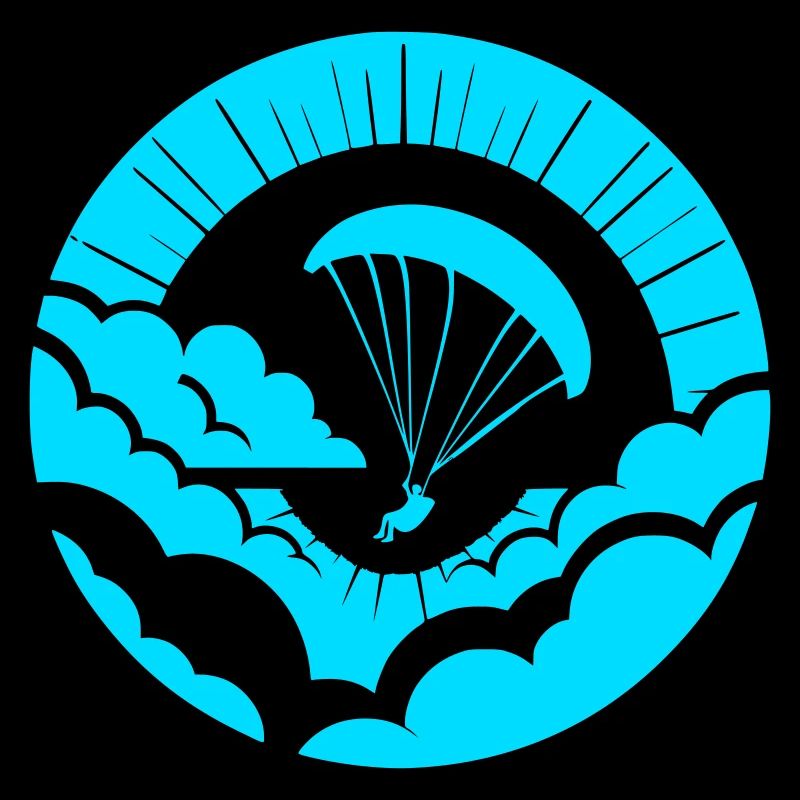 Paraglider above the clouds