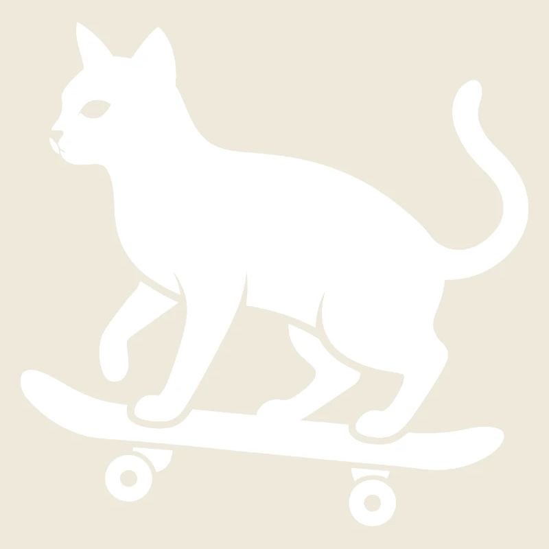 Coole Katze Skateboarder Silhouette Minimalistisch