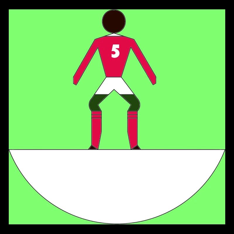 Athlète numéro 5 de Subbuteo sur le terrain vert