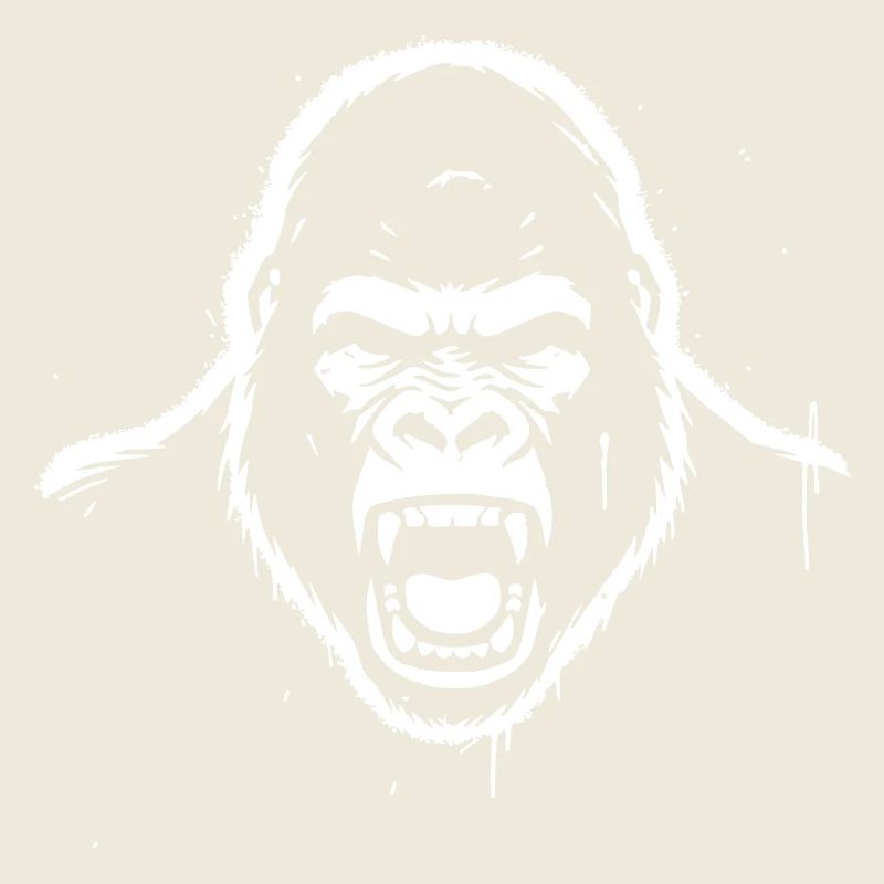 Furious Gorilla Stencil Grunge vector_path12