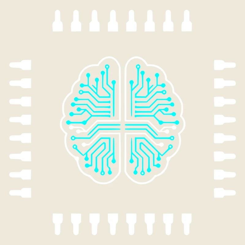 AI Gehirn Chip Prozessor Tech Vektor