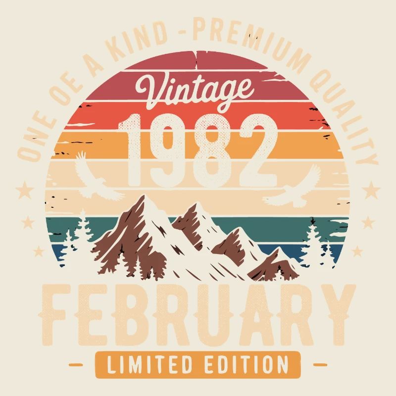 Février 1982 Anniversaire Vintage Février 1982