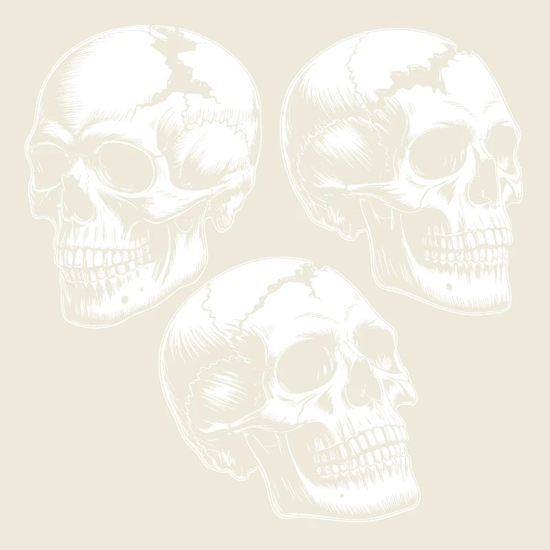 Three Skull Silhouettes