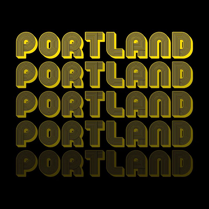 Portland Retro Gradient Typo