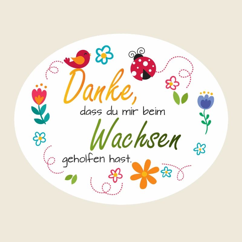 Spruch Kita-Abschied - Danke - bunte Blumen 