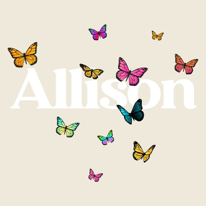 Schöner Mädchenname mit Schmetterlingen ALLISON