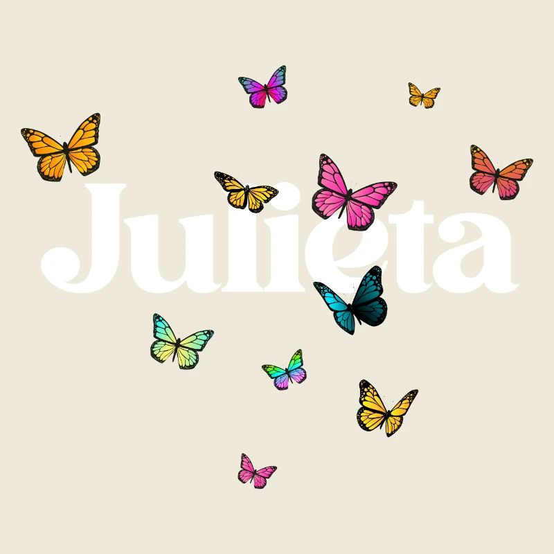 Schöner Mädchenname mit Schmetterlingen JULIETA