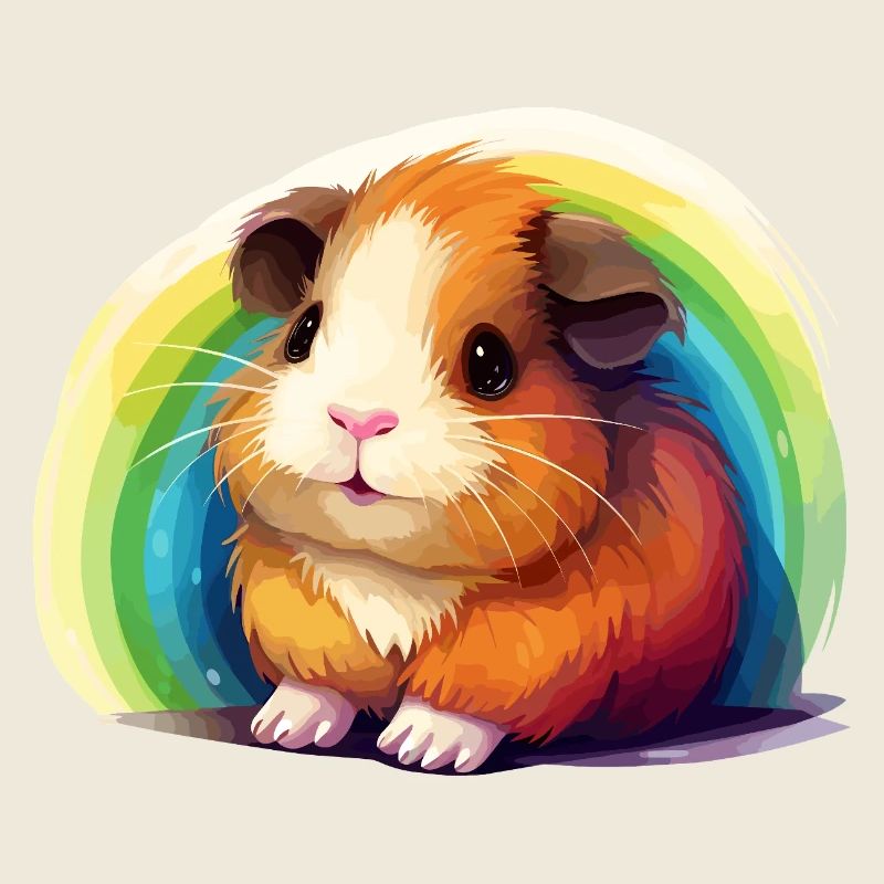 Bunter Hamster mit Regenbogenhintergrund