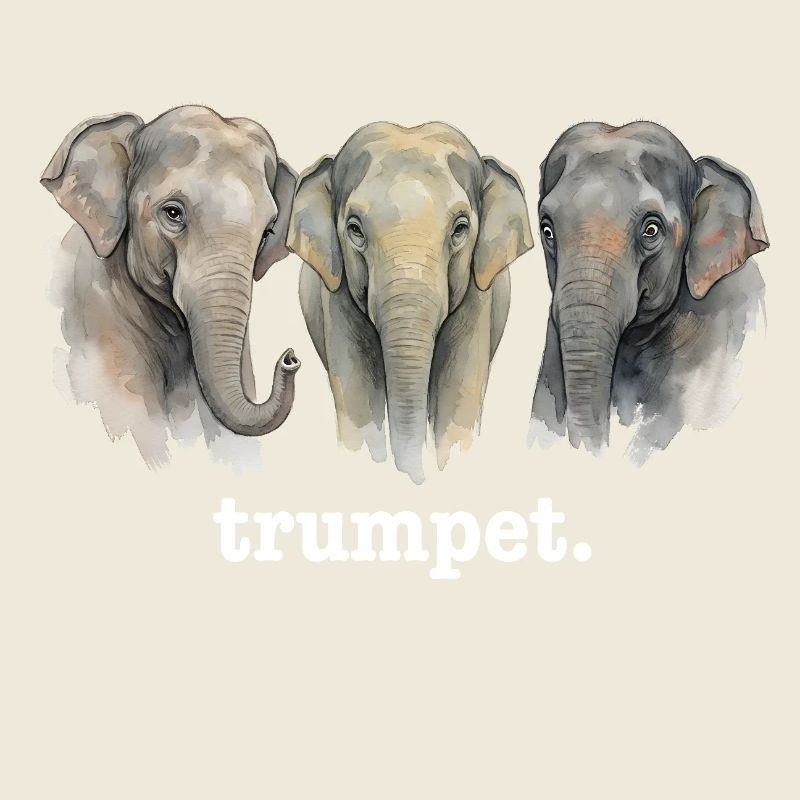 Trompette d’éléphant Amusé drôle d’éléphants Tromp