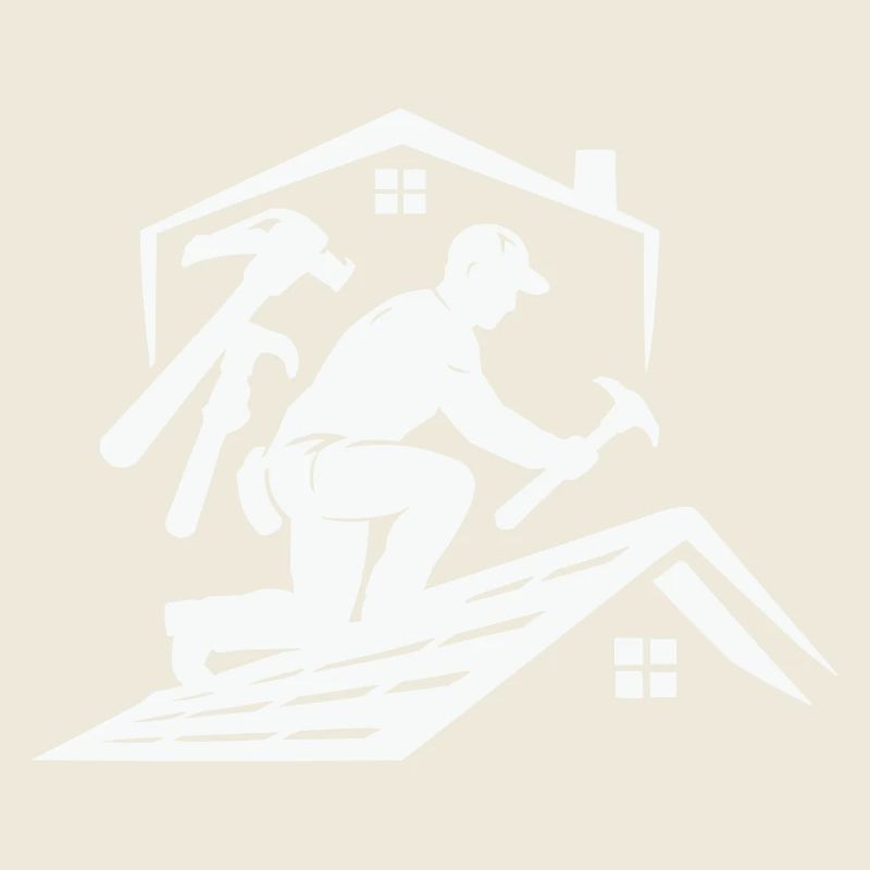 Dachdecker Silhouette am Dach