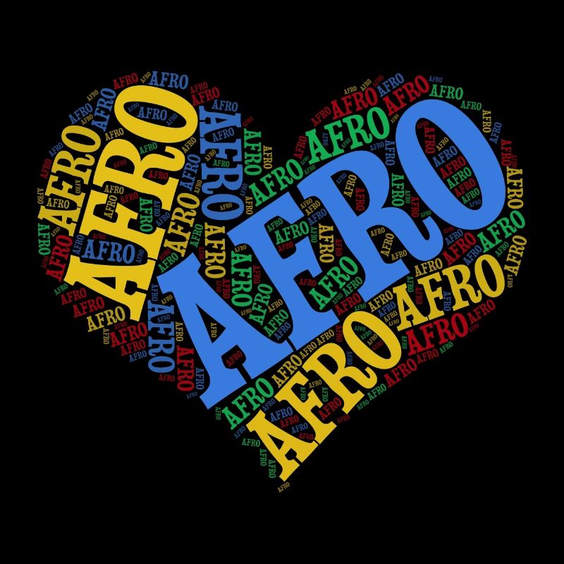 tshirt Afro coeur nuage de mots t-shirt collage