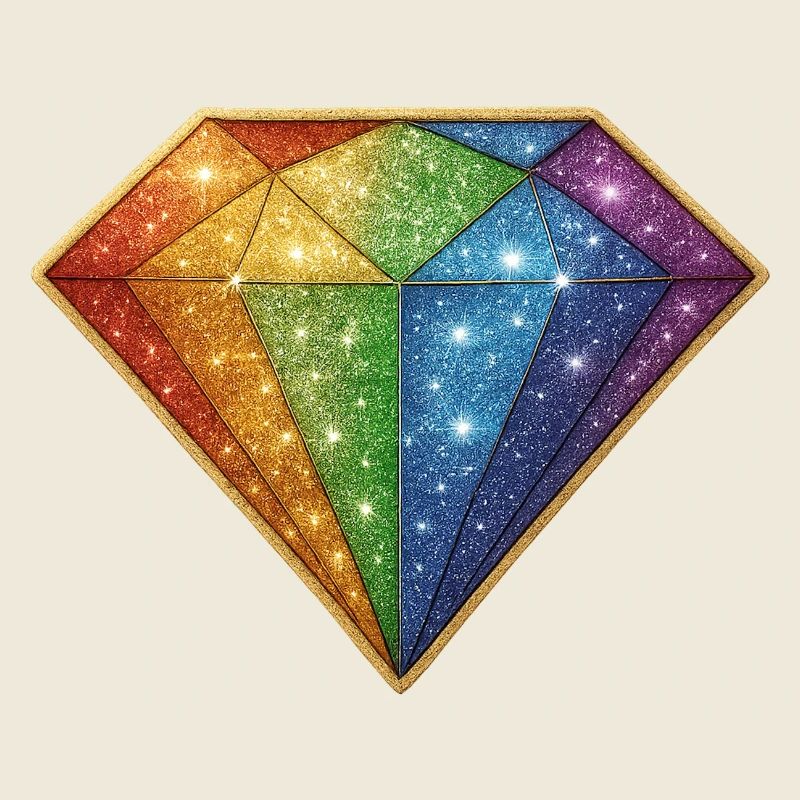Regenbogen Glitzer-Diamant