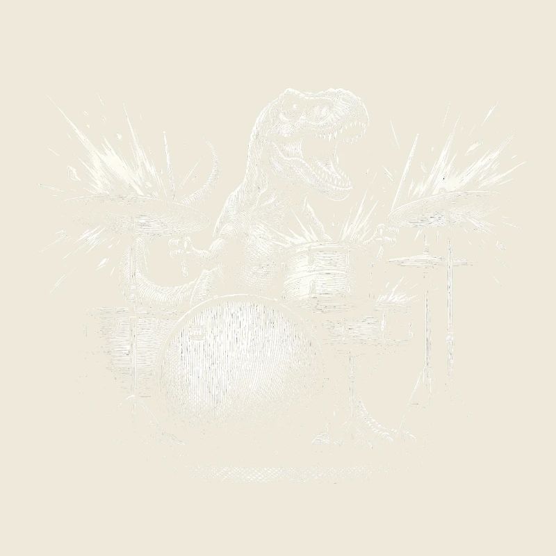 Dinosaurier T-Rex Schlagzeug Drummer Rock Dino