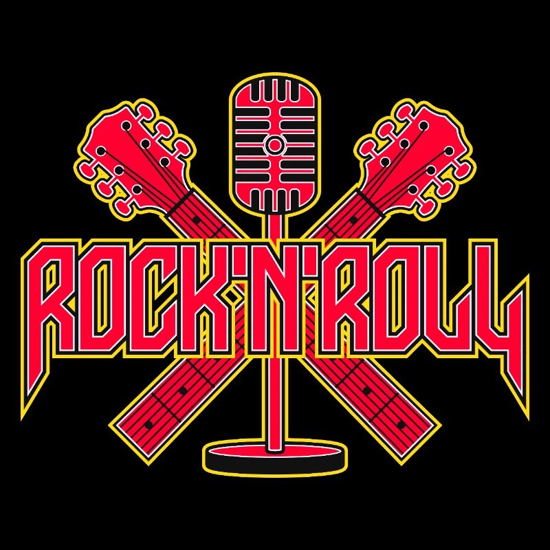 Rock 'n' Roll Retro-Mikrofon mit Gitarren