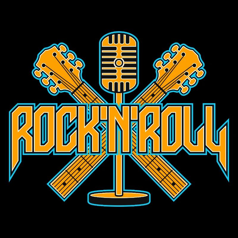 Rock 'n' Roll Retro-Mikrofon mit Gitarren
