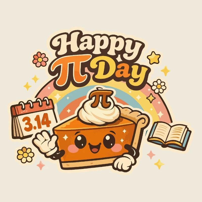 Happy Pi Day Sweet Cake Math Retro Design
