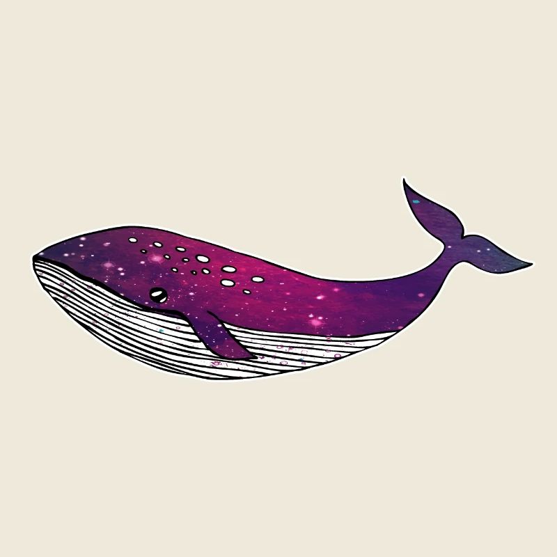 Whale universe starry galaxy