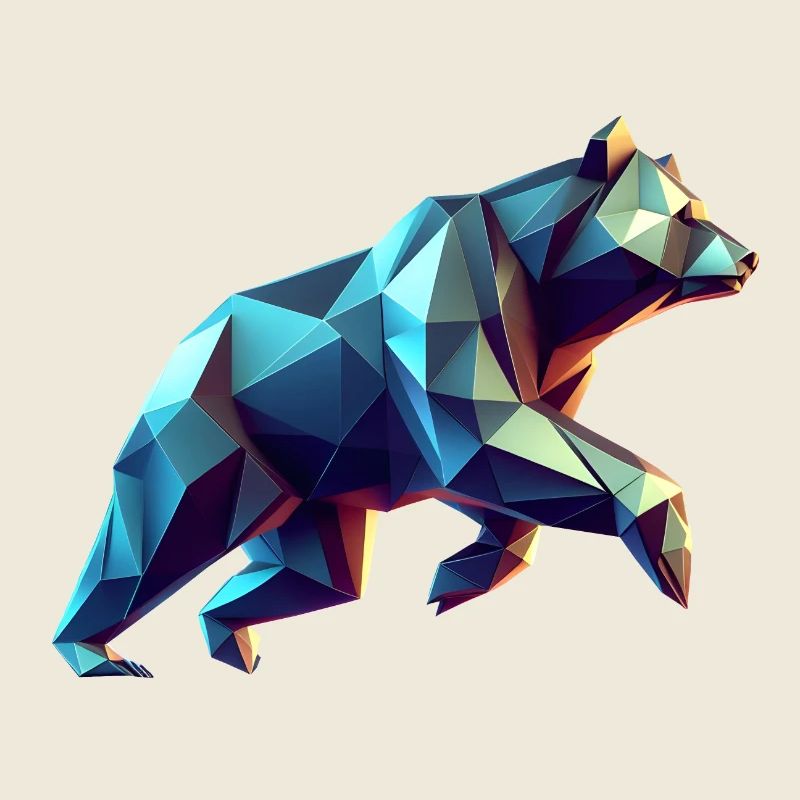 Geometrischer 3D-Origami-Bär