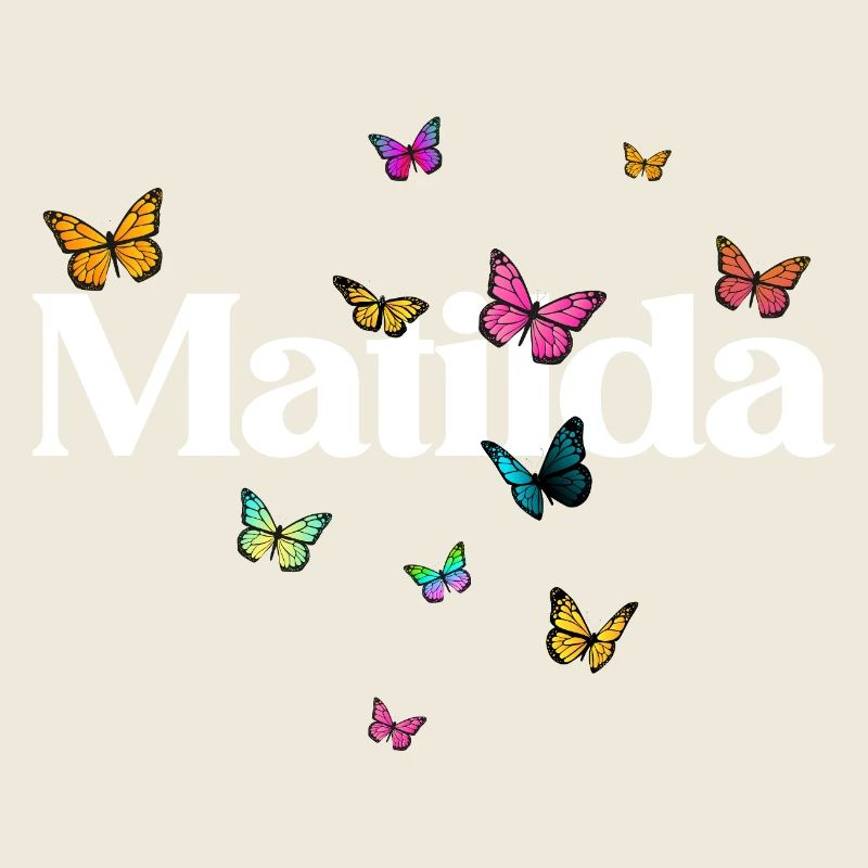 Schöner Mädchenname mit Schmetterlingen MATILDA